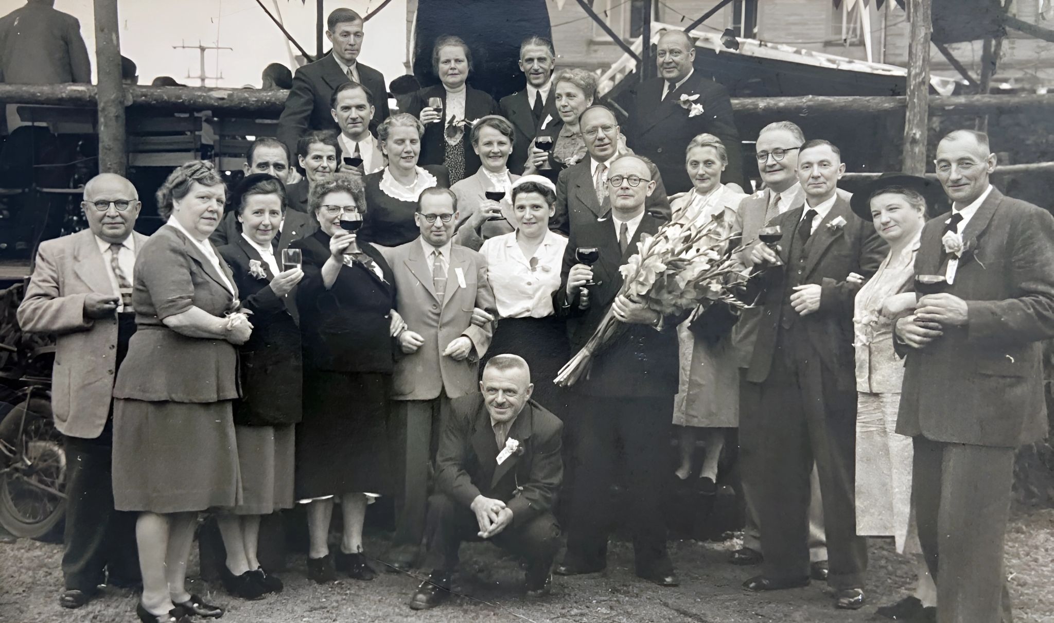 Jahrgangstreffen um 1953 auf dem Winzerfestplatz